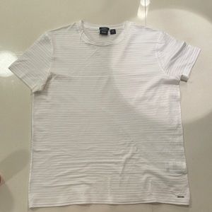 Hugo Boss - White On White Striped T-Shirt